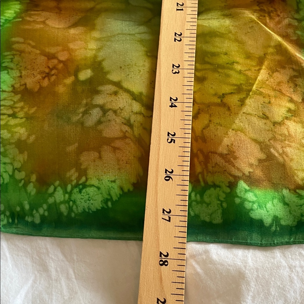 100% Silk Scarf Multicolor Tie-Dye Scarf - Picture 3 of 5